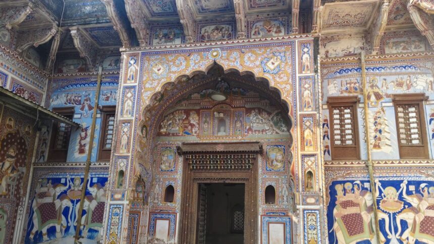 A view of the Seth Jagannath Singhania Haveli in Fatehpur, Sikar. (Express Photo: Parul Kulshrestha)