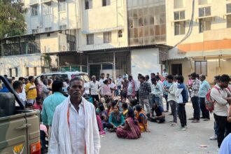 relatives outside mortuary
