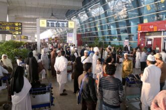 New Delhi, Mar 02 (ANI): Passengers stranded due to flight disruptions and cancellations following the situation in the Middle East, at Terminal 3 of Indira Gandhi International Airport, in New Delhi on Monday. (ANI Photo)