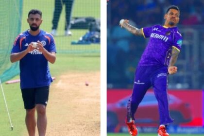 Varun Chakaravarthy (left), Sunil Narine (right), Mujeeb-ur-Rahman and Maheesh Theekshana are all armed with a carrom ball, with a slight, personal spin.