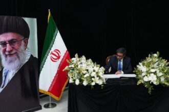 Foreign Secretary Vikram Misri signing the Condolence Book.