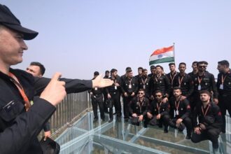 iranian sailors on sky bridge