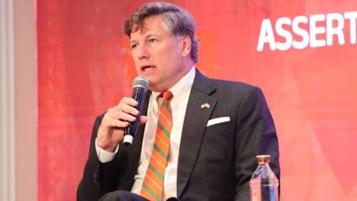 US Deputy Secretary of State Christopher Landau at Raisina Dialogue in New Delhi Thursday | Photo: X/@raisinadialogue