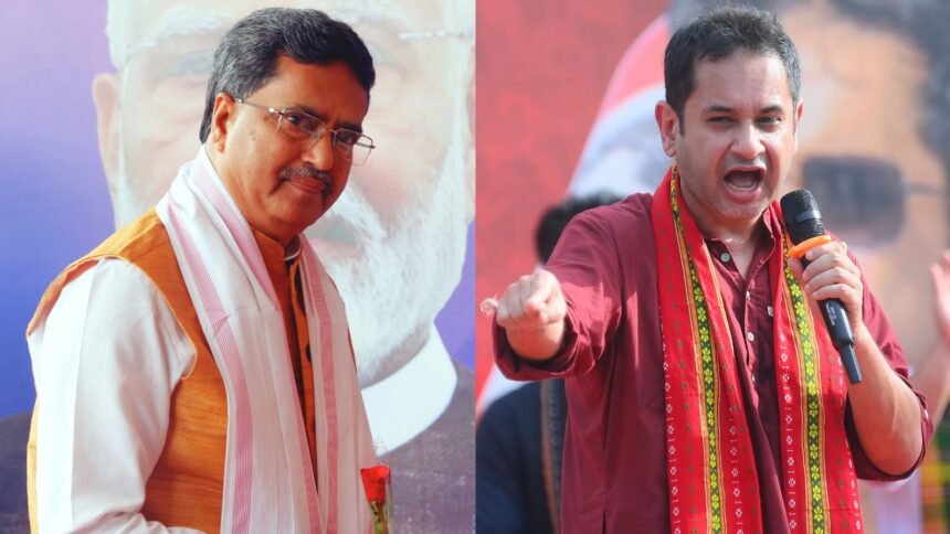Tripura Chief Minister Manik Saha (left) and Tipra Motha supremo Pradyot Kishore Manikya. (Express Archive)