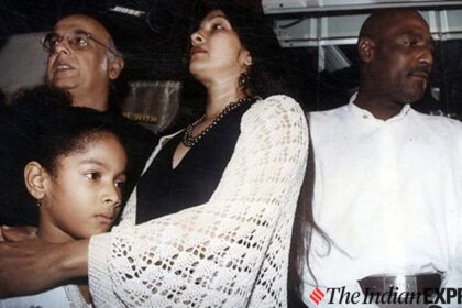 Actress Neena Gupta with Vivian Richard and her daughter Masaba Gupta. Film Director Mahesh Bhatt is also seen in the picture