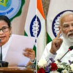 Modi Mamata exchange barbs, Modi Mamata fight, Mamata Banerjee, Droupadi Murmu, West Bengal, BJP, Santal Conference, voter rolls, tribal rights, protocol breach, Narendra Modi, TMC, Indian express news, current affairs
