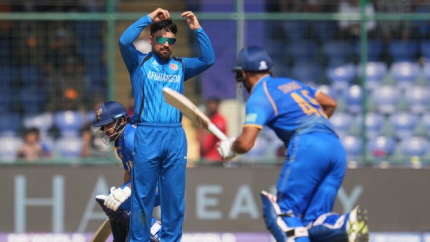 Rashid Khan became the first player to take 700 T20 wickets over the course of the 2026 T20 World Cup. (AP Photo)