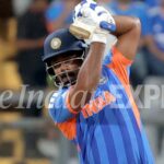 Sanju Samson's 42-ball 89 shattered records in the T20 World Cup semi-final in Mumbai. (Express Photo by Narendra Vaskar)
