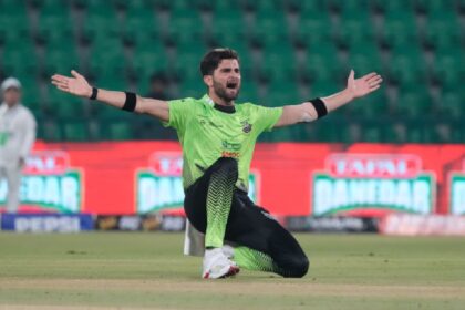 Punjab Police have accused Shaheen Afridi (in pic)and Sikandar Raza of ‘serious breach of established security protocols’ and ‘disregarding directives’. (AP Photo)