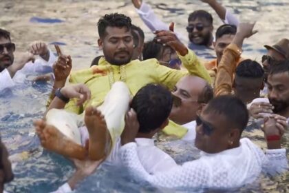The ED has attached assets worth Rs 1,700 crore in the Mahadev betting app case linked to Sourabh Chandrakar. One of the two kingpins of the Mahadev online gambling app, at his wedding in UAE. (File Photo)