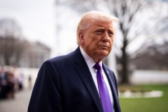 President Donald Trump speaks to reporters on the South Lawn of the White House in Washington before departing for a day trip to Cincinnati, Wednesday, March 11, 2026. President Trump says he is considering “winding down” operations in Iran. But many of his original war goals remain unaccomplished. (Al Drago/The New York Times)