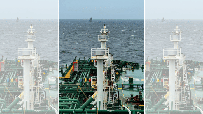 Pine Gas LPG tanker proceeds after crossing the war-hit Strait of Hormuz, amid the ongoing West Asia conflict | MEA via PTI