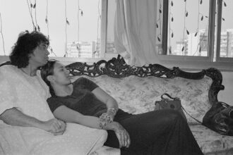 Anisa with father Ustad Zakir Hussain at his Napean Sea Road home in Mumbai