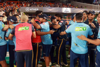 Gujarat Titans dugout