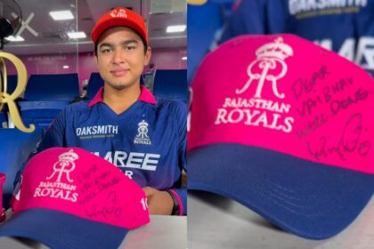 Vaibhav Sooryavanshi gets cap signed by Virat Kohli