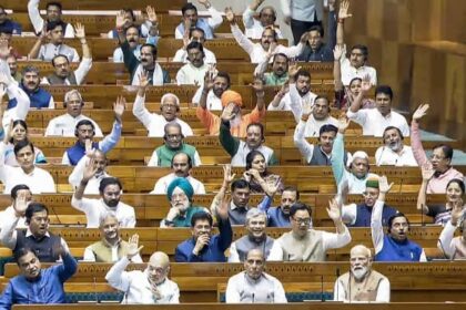 PM Narendra Modi, Union Ministers Amit Shah, Rajnath Singh, Nitin Gadkari, S Jaishankar, Piyush Goyal, Ashwini Vaishnaw, Kiren Rijiju, and others in Lok Sabha during the ongoing Budget Session of Parliament, in New Delhi on Wednesday. | Sansad TV/ANI Video Grab
