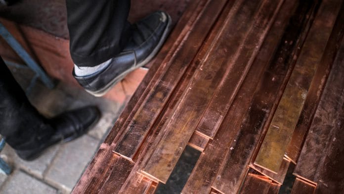 Flat bars of copper in Mumbai, India. | Bloomberg