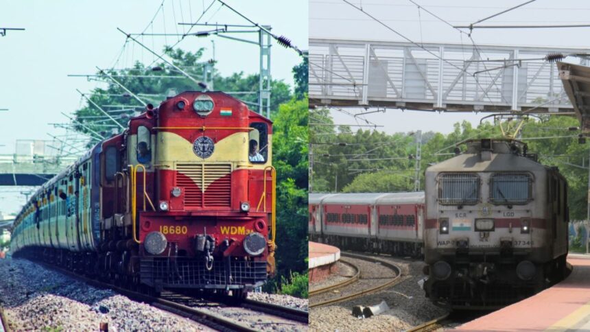 India’s fastest Metre Gauge train with Diesel and Electric loco (Image: SCR)