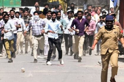 File photo of protesting Noida workers | ANI