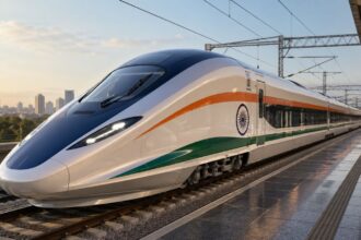 India bullet train B28 will be manufactured at BEML’s Aditya plant in Bengaluru. (Image generated using AI)