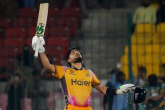 Babar's 103 in 59 balls was his eighth T20 century in matches played in Pakistan. (PSL Photo)