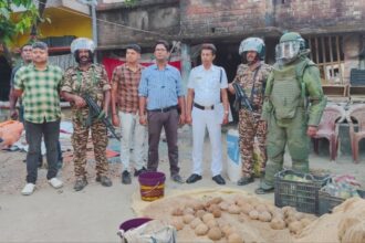 Earlier in the day, the West Bengal Police recovered bombs and explosive material from Majherhat, in Uttar Kashipur police station area of the district.