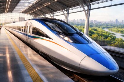 India’s first bullet train B28 is expected to be ready by March 2027, marking a major milestone in high-speed rail connectivity with advanced features and rapid travel capability. (Image generated using AI)