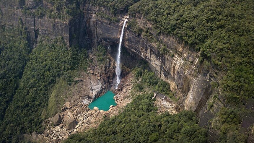 NohKaLikai Falls Aerial View