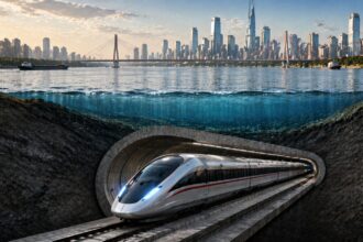 China's Yangtze underwater tunnel enables bullet trains to run at 350 kmph speed (Image generated using AI)