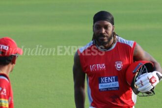 Gayle will share ownership of the Glasgow Mugafians with India-based Mugafi group, which is in the entertainment business. (Express Photo by Kamleshwar Singh)