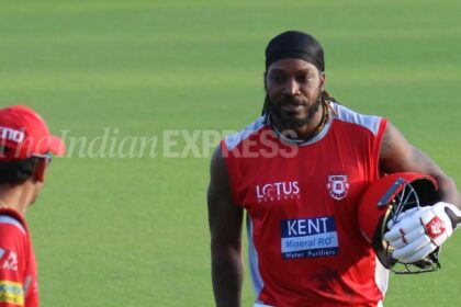 Gayle will share ownership of the Glasgow Mugafians with India-based Mugafi group, which is in the entertainment business. (Express Photo by Kamleshwar Singh)
