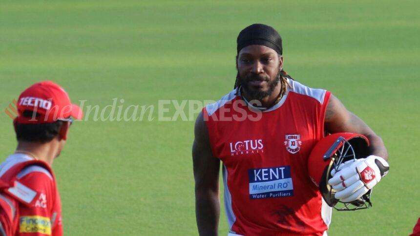 Gayle will share ownership of the Glasgow Mugafians with India-based Mugafi group, which is in the entertainment business. (Express Photo by Kamleshwar Singh)