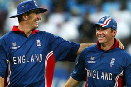 FILE PHOTO: Craig White (R) with teammate Andy Caddick. (Reuters)