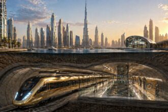 Dubai Metro Gold Line, the city's first fully underground metro route, is set to enhance connectivity across key areas with a 42 km network aimed at easing travel and congestion. (Image generated using AI)