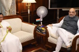 Mamata Banerjee and Amit Shah in his office in 2019 | File photo | Commons