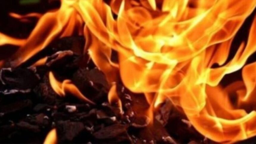 Delhi Expressway fire: Only charred skeletal remains could be recovered as the fire completely gutted the car.