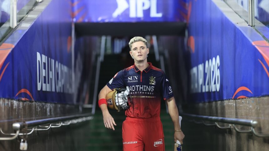 Jacob Bethell has been used as an impact sub by RCB in recent IPL matches, with Phil Salt unavailable due to injury. (BCCI/Creimas Photo)