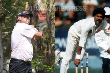 Considered one of the greatest all-rounders of all time, Kapil Dev has turned to golf after ending his illustrious cricketing career. (Express Photo by Kevin D'Souza/Express Archive photo)