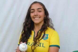 Laura Cardoso is the first to achieve the feat across men's or women's T20Is. (Picture Credit: Cricket Brasil)