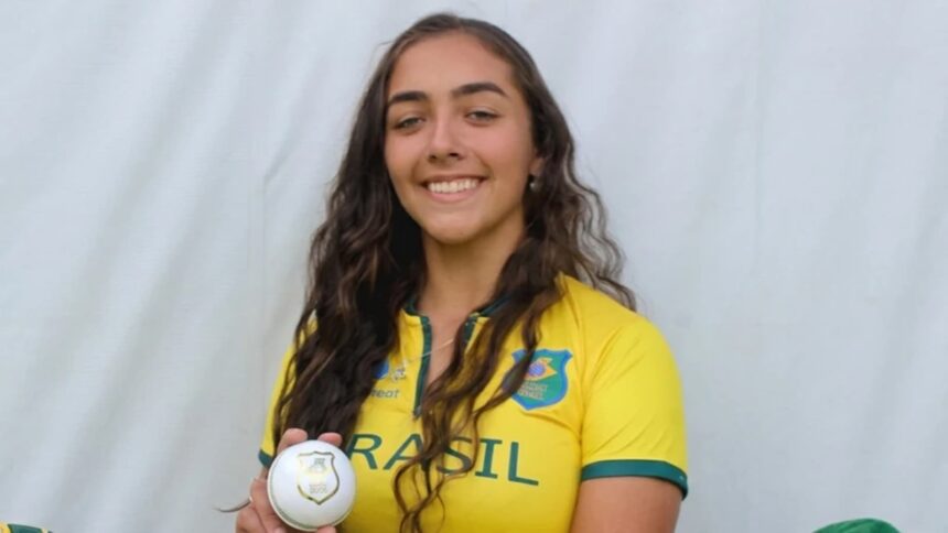 Laura Cardoso is the first to achieve the feat across men's or women's T20Is. (Picture Credit: Cricket Brasil)
