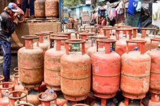 Workers unload LPG cylinders from a truck | Photo: ANI
