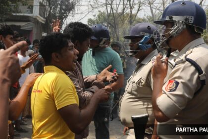 Roadblock on NH 12 under Englishbazar police station in Malda as protests erupted over the SIR exercise . (Express photo by Partha Paul)