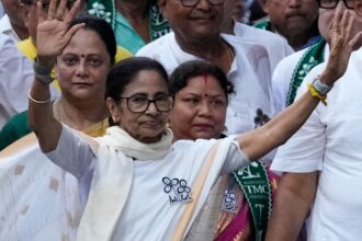 Mamata Banerjee during a poll rally on Thursday (AP Photo)