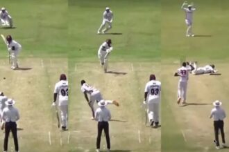 Jeremiah Louis was struck on helmet by a bouncer by Jayden Seales as a domestic match was abandoned in West Indies due to dangerous pitch. (PHOTO: Screengrab/X)