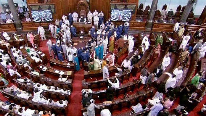 A view of the Rajya Sabha during the Monsoon Session of Parliament in New Delhi, on 11 August 2021 | PTI