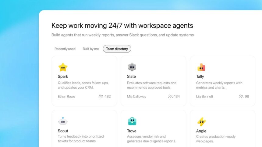 OpenAI introduces workspace agents in ChatGPT, enabling AI to automate multi-step tasks and support team workflows. (Image: OpenAI)