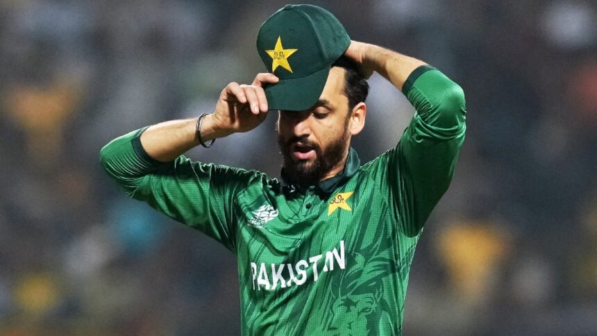 Pakistan's captain Salman Ali Agha reacts in the field during the T20 World Cup cricket match between Pakistan and Sri Lanka in Pallekele, Sri Lanka, Saturday, Feb. 28, 2026. (AP Photo)