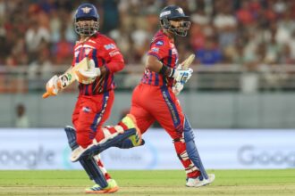 LSG's Rishabh Pant and Nicholas Pooran in action in IPL 2026. (PHOTO: CREIMAS FOR IPL)
