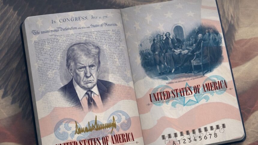 The White House later also shared a video of the passport on X, which revealed a standard blue exterior, and captioned the post with a US flag emoji.