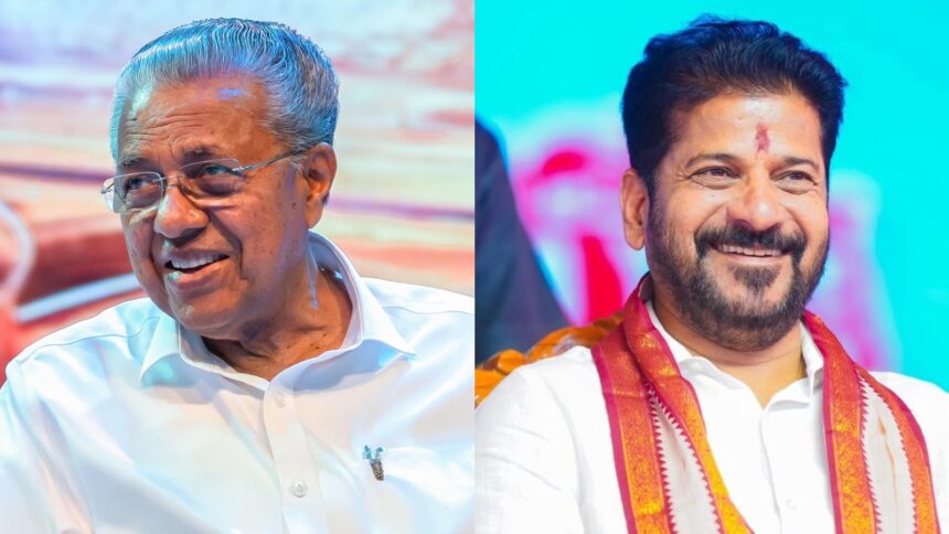 Chief Minister Pinarayi Vijayan and his Telangana counterpart, Congress leader A Revanth Reddy,